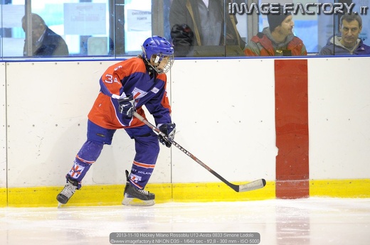 2013-11-10 Hockey Milano Rossoblu U12-Aosta 0833 Simone Lodolo